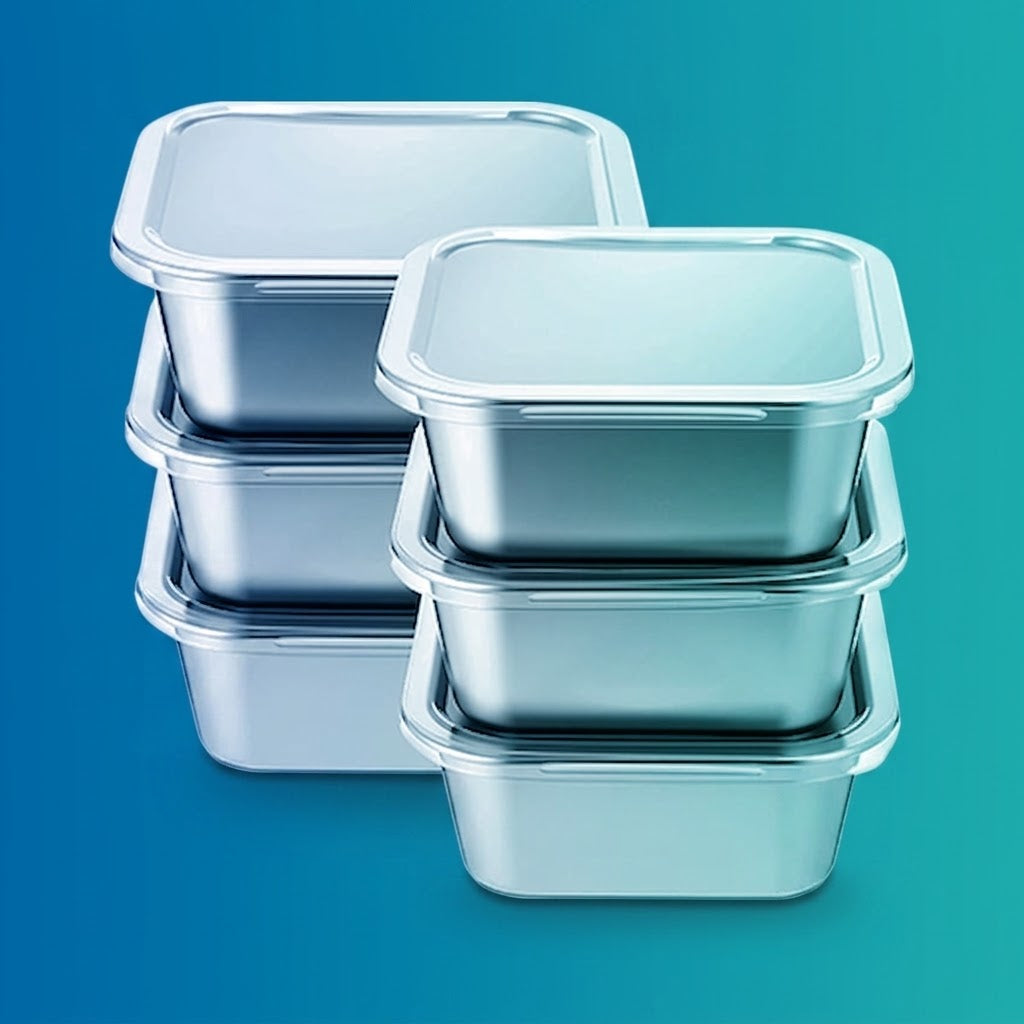 6 Pcs Stainless Steel Food Storage