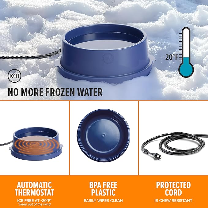 Thermal-Bowl Heated Water Bowl for Cats & Dogs