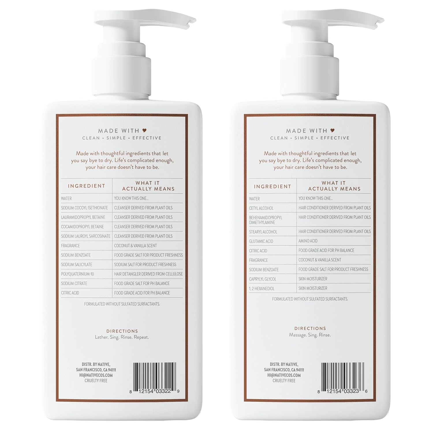 Native Shampoo and Conditioner